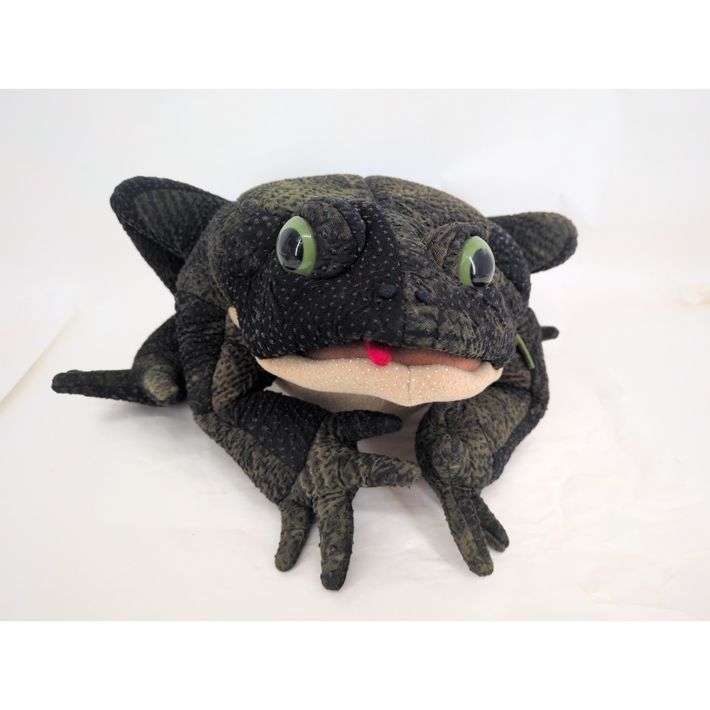 Folkmanis Toad Large Bumpy Frog Puppet Plush Full Body Puppet Green
